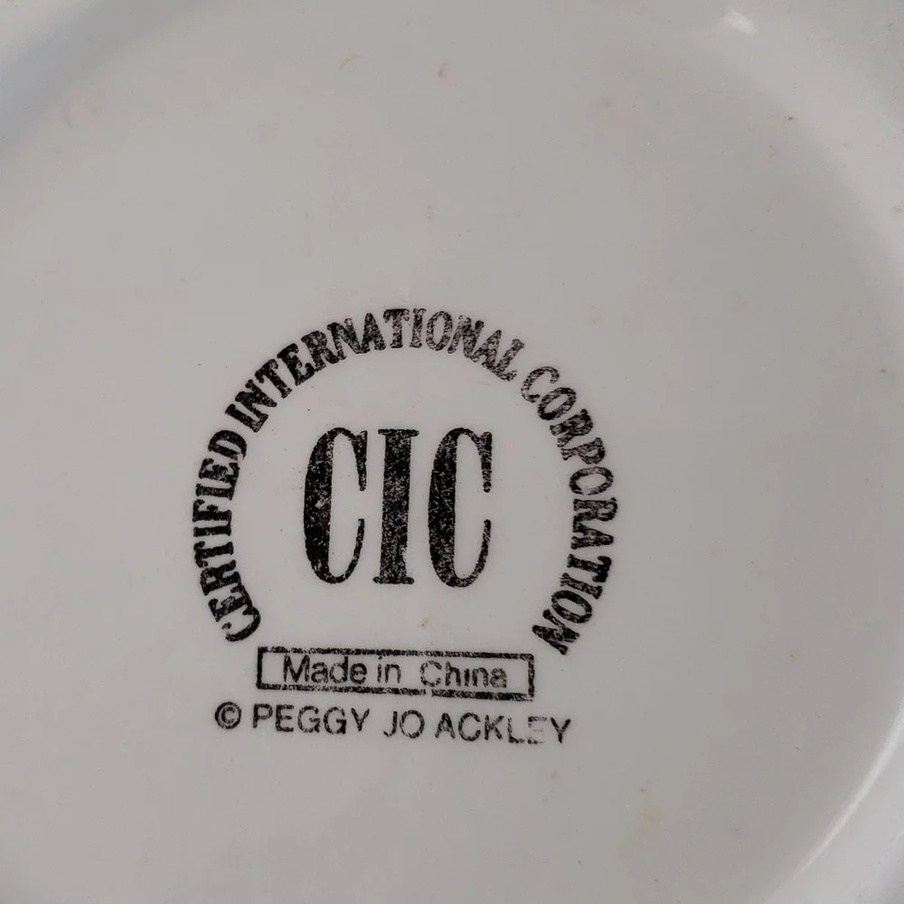 Certified International Peggy Jo Ackley Rose Bouquet Teapot for One Set.